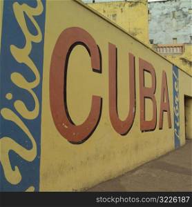 Cuba painted on a wall, Havana, Cuba