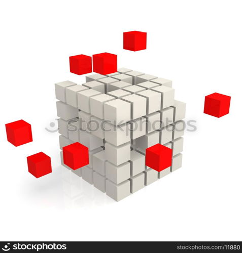 Cube red and white