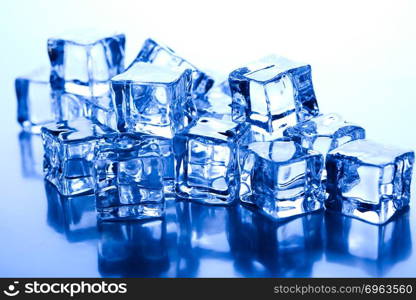 Cubes of ice, cold and fresh concept