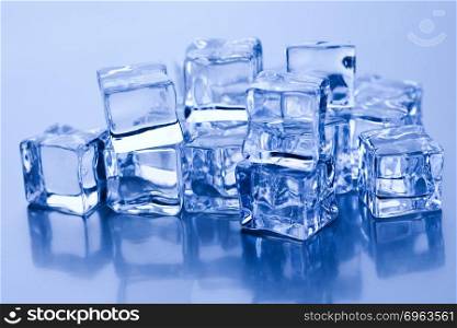 Cubes of ice, cold and fresh concept