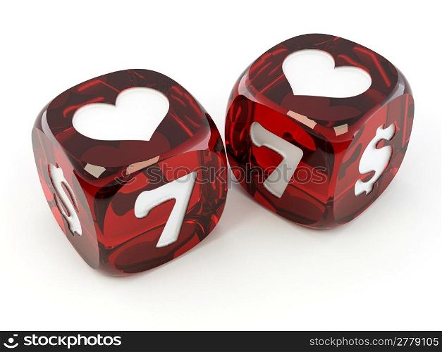 Cubes with heart. 3d