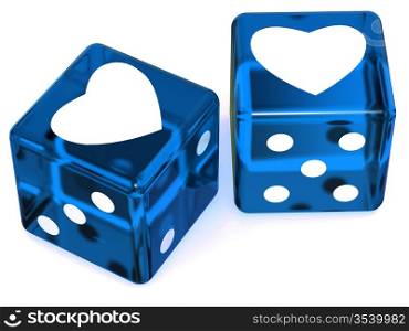Cubes with heart. 3d
