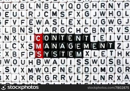 cubes with text CMS ,Content Management System