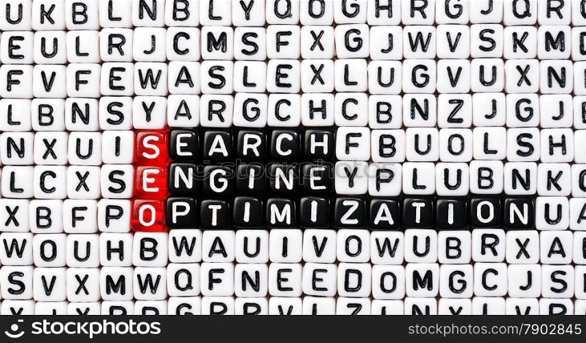 cubes with text SEO ,Search Engine Optimization