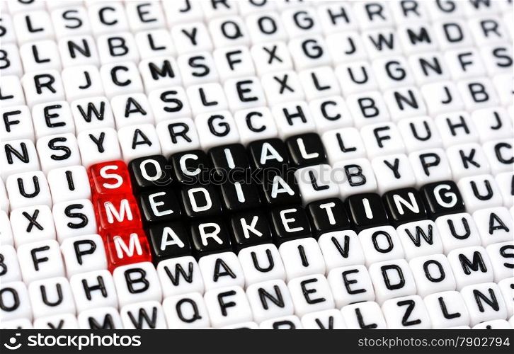 cubes with text SMM , Social Media Marketing