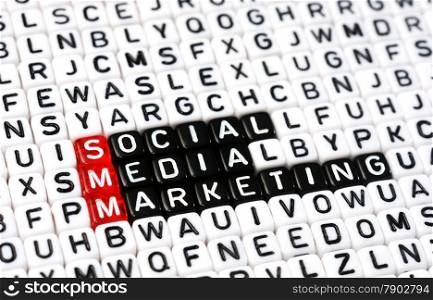 cubes with text SMM , Social Media Marketing