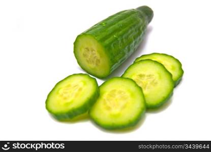 cucumber close-up on white background