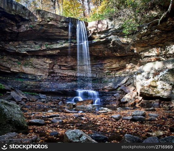 Cucumber Falls in Ohiopyle state park in Pennsylvania