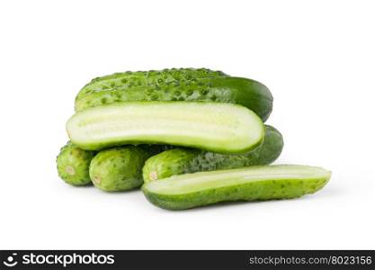 Cucumber. Fresh green Cucumber on a white background