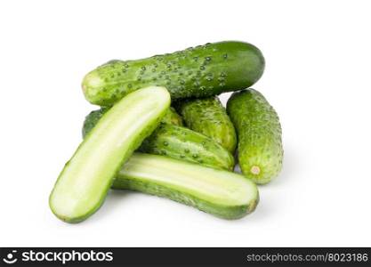 Cucumber. Fresh green Cucumber on a white background