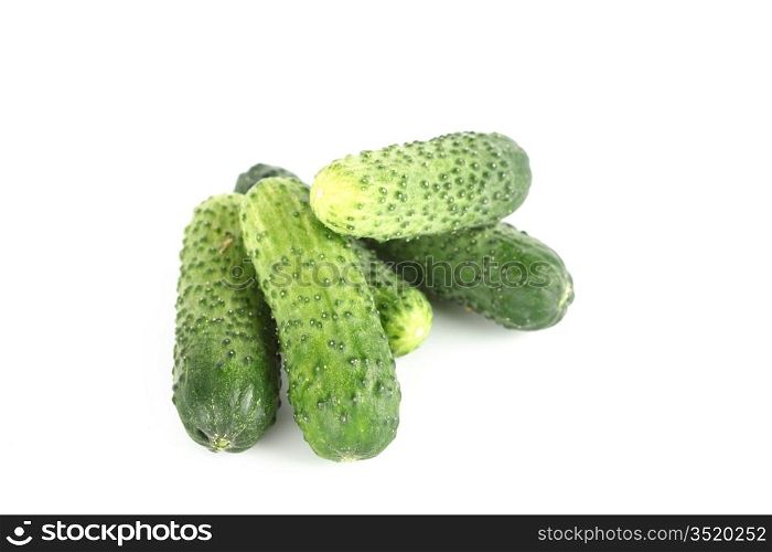 cucumber pile isolated on white background