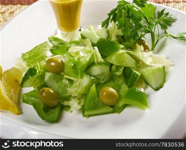 cucumber salad. Shallow depth-of-field