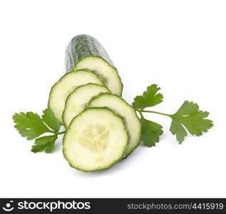 Cucumber slices isolated on white background cutout