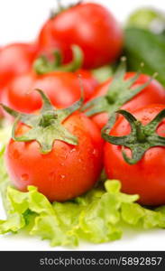 Cucumbers and tomatoes ready for salad