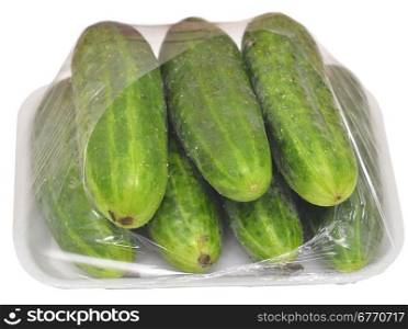cucumbers on a white background
