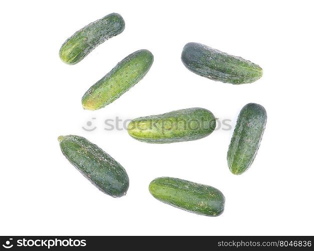 cucumbers on white background