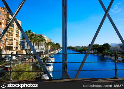 Cullera bridge over Xuquer Jucar river of Valencia at Spain