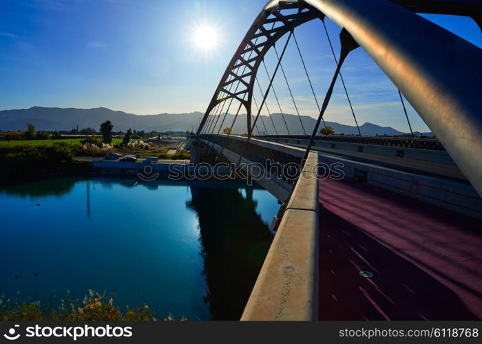 Cullera bridge over Xuquer Jucar river of Valencia at Spain