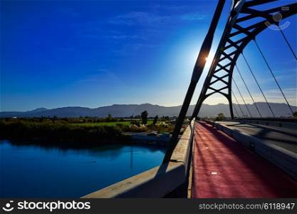 Cullera bridge over Xuquer Jucar river of Valencia at Spain