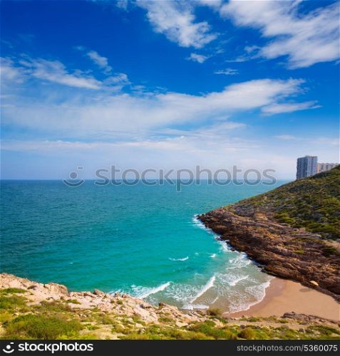 Cullera Cala beach near Faro in blue Mediterranean of spain