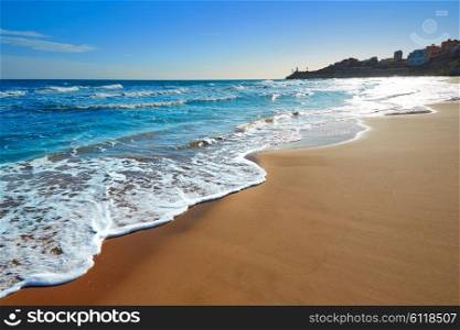 Cullera Dosel beach Mediterranean sea in Valencia of Spain