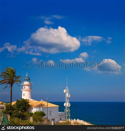 Cullera lighthouse in Valencia at Mediterranean sea of Spain