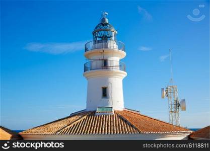 Cullera Lighthouse in Valencia at Mediterranean sea of Spain