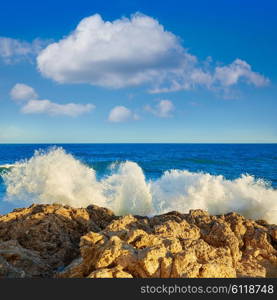 Cullera Playa los Olivos beach sunset in Mediterranean Valencia at Spain