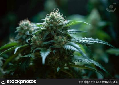 cultivation medicinal buds marijuana plant in grow room. generative ai.