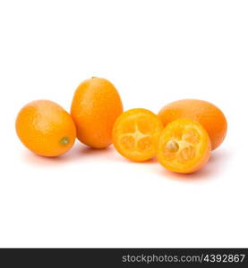 Cumquat or kumquat isolated on white background close up