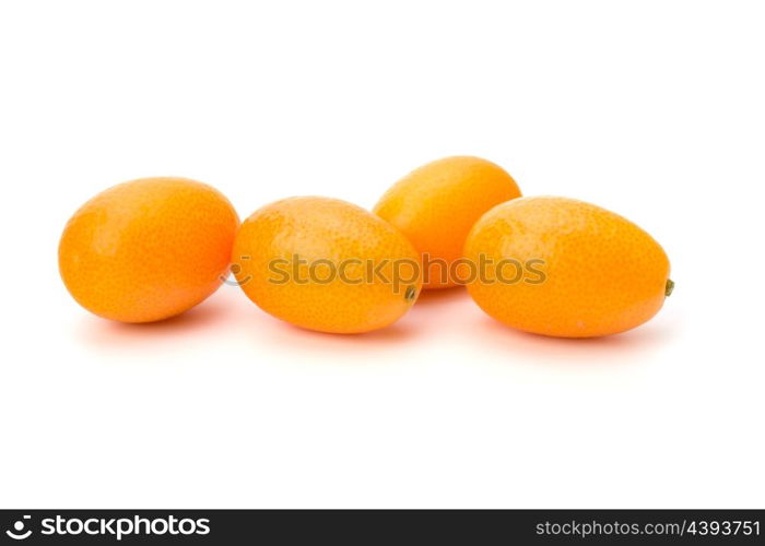 Cumquat or kumquat isolated on white background close up