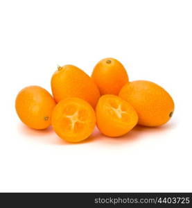 Cumquat or kumquat isolated on white background close up