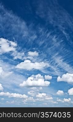 Cumulus and cirrus clouds