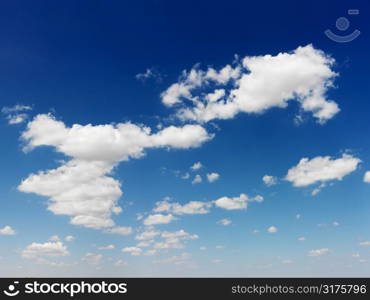 Cumulus cloud formation in blue sky.