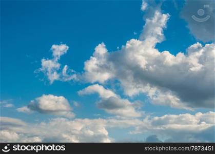 Cumulus clouds. backdrop of beautiful big cumulus clouds