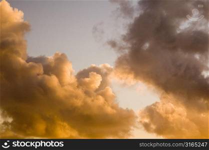 Cumulus Clouds Separating
