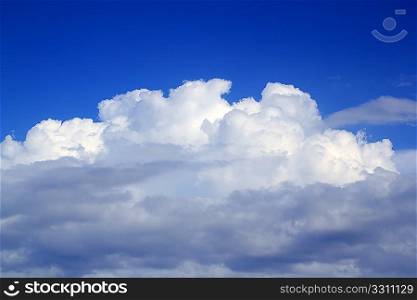 Cumulus clouds sky under perfect blue sky
