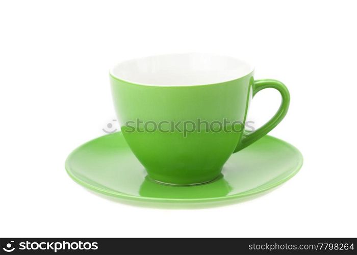 cup and saucer isolated on white