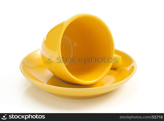 cup and saucer isolated on white background
