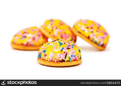 Cup cake stacks isolated on the white background