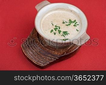 Cup of cappuccino on a table