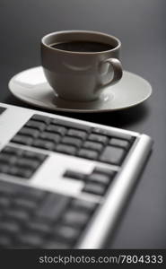 cup of coffee and keyboard