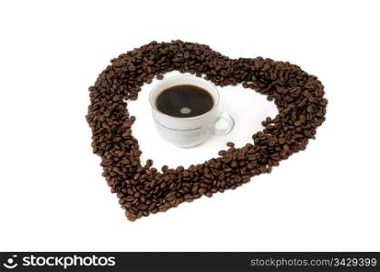 cup of coffee isolated on a white background