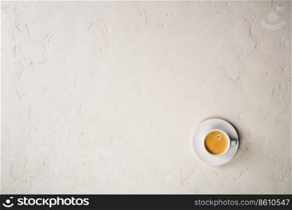 Cup of coffee on rustic background with space for text. Cup of coffee with space for text
