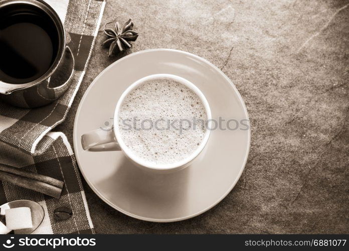 cup of coffee on table