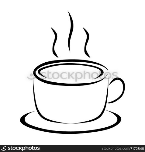 cup of coffee on white background vector. cup of coffee