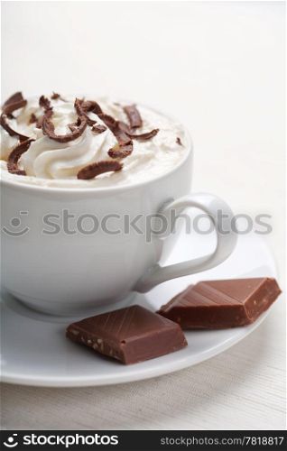 cup of coffee with chocolate