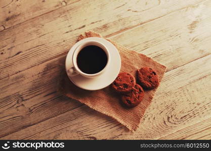 Cup of espresso and biscotti.