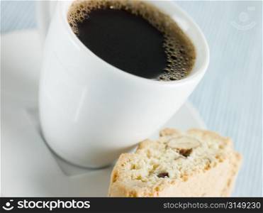 Cup of Espresso Coffee with Hazelnut Biscotti