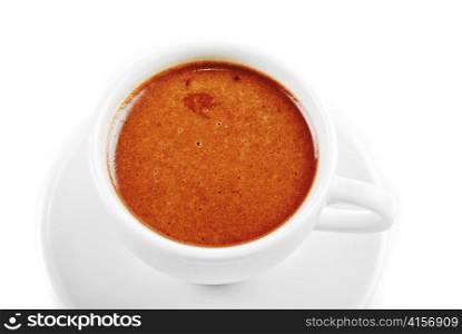 cup of hot chocolate isolated on a white background